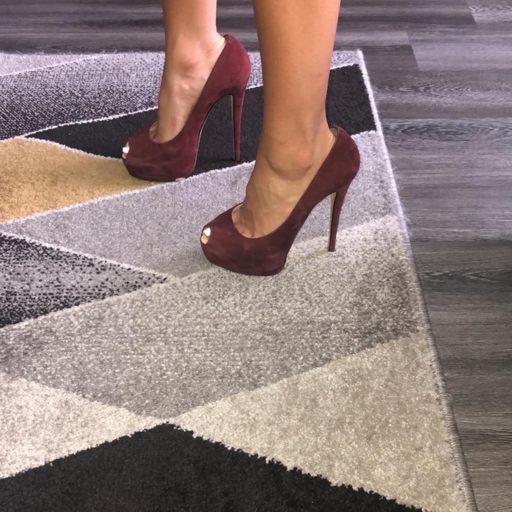 Maroon colored heels